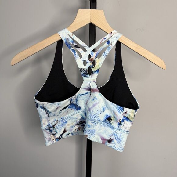 Lululemon Mind Over Miles Sports Bra Racerback Strappy Exposure Multi Size 6 - Picture 2 of 4